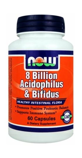 Now 8 Billion Acidophilus Bifidus 60 veg caps