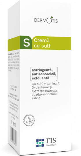 Crema cu sulf DermoTIS, 50ml, Tis Farmaceutic