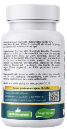 ARTRO FORMULA FORTE, Sanatatea sistemului osos si articular 60cps - NUTRIFIC