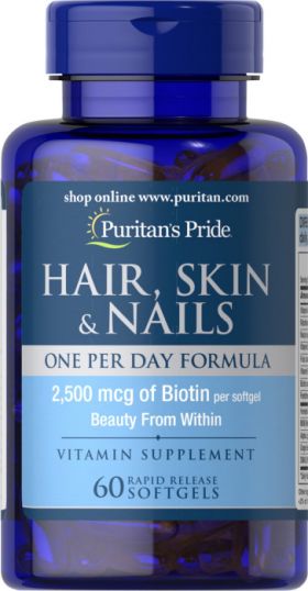 Puritan s Pride Hair, Skin Nails 60 softgels