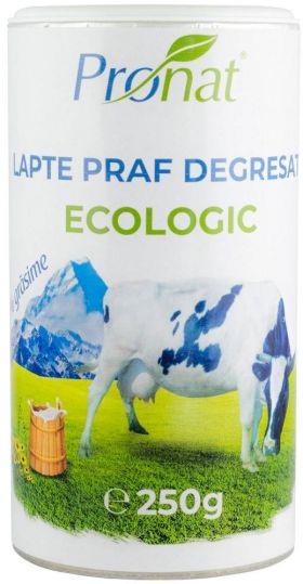 Lapte praf eco-bio degresat, 1% grasime, 250g, Pronat