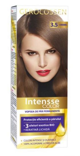 Vopsea de par permanenta, intensse color 3.5, Caramel, 50ml - Gerocossen