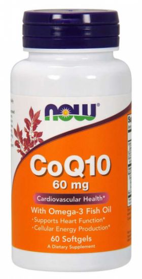 Now CoQ10 with Omega-3 60 mg 60 softgels