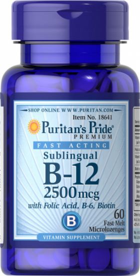 Puritan s Pride B-12 2500 mcg Sublingual 60 caps