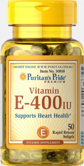 Puritan s Pride Vitamin E-180 mg (400 iU) 50 softgels