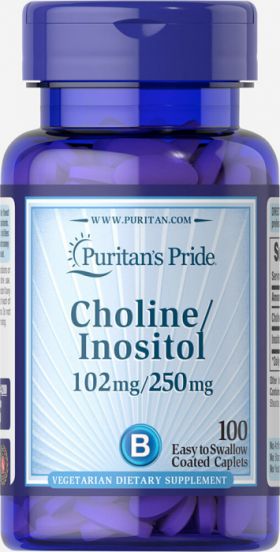 Puritan s Pride Choline-Inositol 102 mg 250 mg 100 caplets
