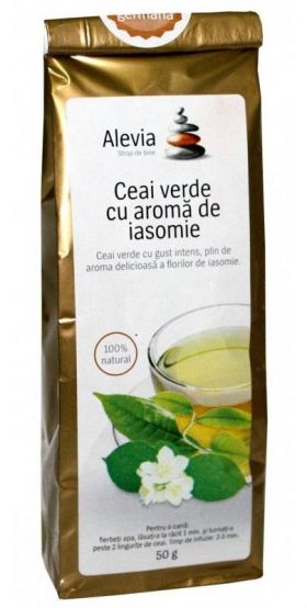 Ceai verde cu aroma de iasomie 50g, Alevia