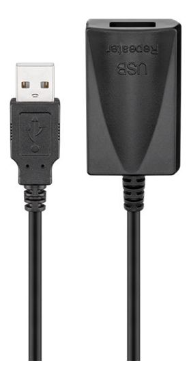 cablu extensie usb 2.0 a tata - usb 2.0 a mama activ, 5m, negru, goobay