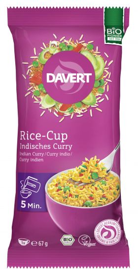 Rice cup orez indian curry, ECO-bio, 67g - DAVERT