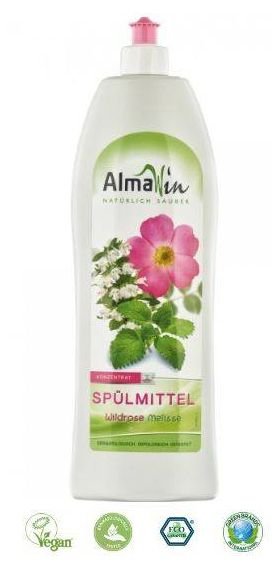 Detergent de vase cu trandafir salbatic si melisa Eco-Bio 1L - AlmaWin