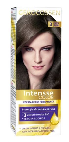 Vopsea de par permanenta, intensse color 3, Saten Mediu, 50ml - Gerocossen