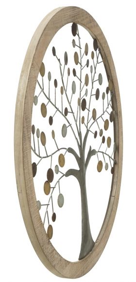 Decoratiune de perete 3D Tree of Life, Mauro Ferretti, Ø 61 cm, fier/MDF