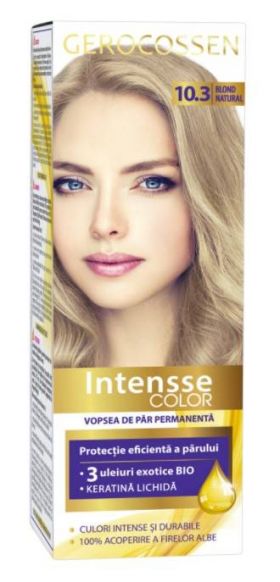 Vopsea de par permanenta intensse color, 10.3 blond natural, 50ml - Gerocossen