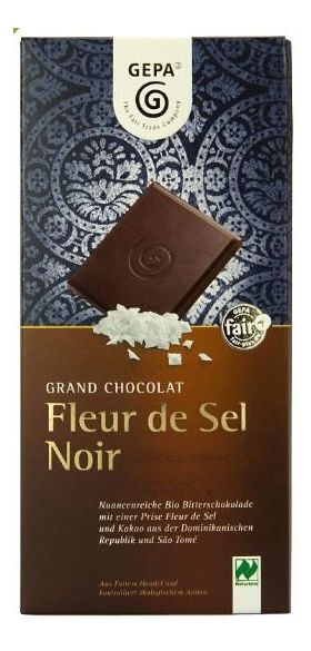 Ciocolata neagra bio Fleur de Sel Noir, 100g, Gepa