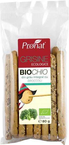 BioCHIo - Grisine Din Faina Integrala De Grau Cu Broccoli 80g, Eco-bio, PRONAT