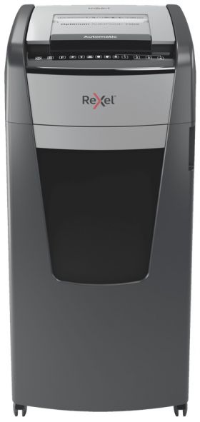 Distrugator Documente Automat Rexel Optimum 750x, P4, Cross-cut (confeti), 750 Coli, Cos 140l, Negru