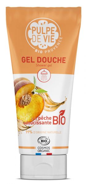 Gel de dus perlat cu piersica si efect de catifelare, 200ml - Pulpe de Vie