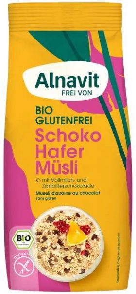 Musli cu ovaz si ciocolata, fara gluten, eco-bio, 350g - Alnavit