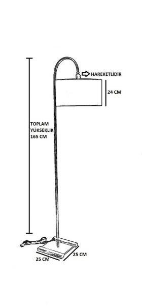 Lampadar, Luin, 534LUN4426, Metal, Bej / Auriu