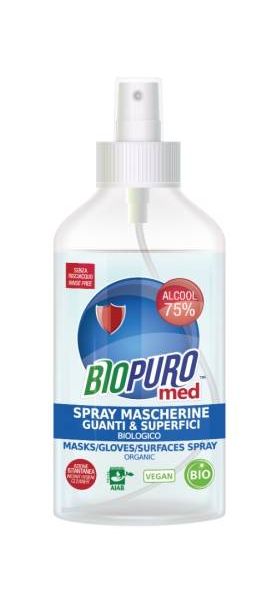 Spray igienizant pentru masca, manusi si suprafete cu 75% alcool, eco-bio, 250ml Biopuro