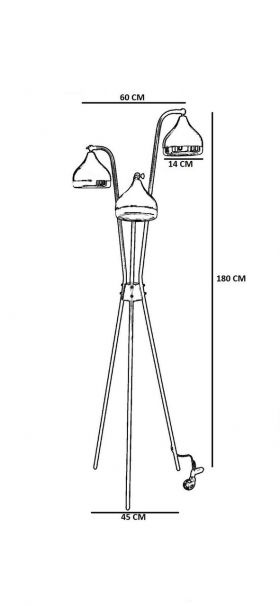 Lampadar, Luin, 534LUN4175, Metal, Negru