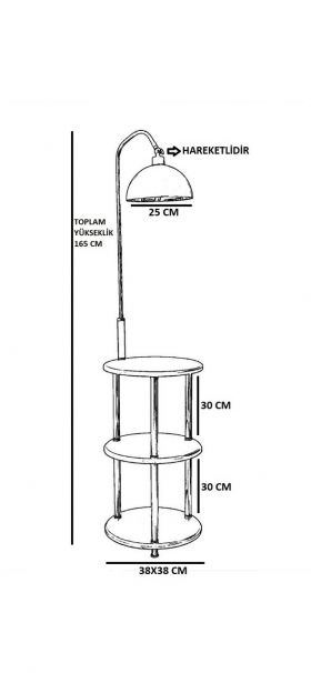 Lampadar, Stala, 846STL3506, Metal, Aur / Nuc