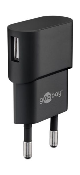 incarcator retea goobay, 1x usb-a 1a, negru