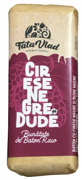 Baton cu cirese si dude, raw vegan, 45g -Tata Vlad