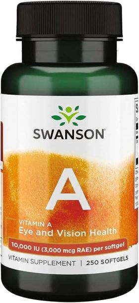 Vitamina A din Ulei de Cod, 10,000 IU, 250 capsule moi, Swanson