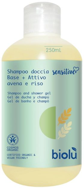 Gel de dus, sampon Sensitive, eco-bio, 250ml - Biolu