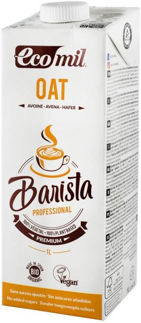 Barista, bautura vegetala bio de ovaz pentru cafea, 1L Ecomil