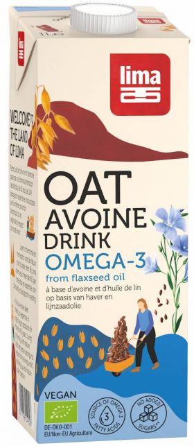 Bautura vegetala de ovaz cu Omega 3, eco-bio, 1L - Lima