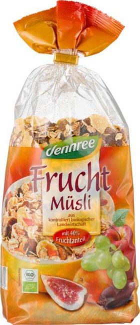 Musli cu fructe, eco-bio, 750g, Dennree