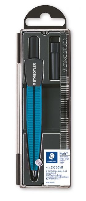 Compas - Noris school compass - metallic blue, 550 50 M1 | Staedtler