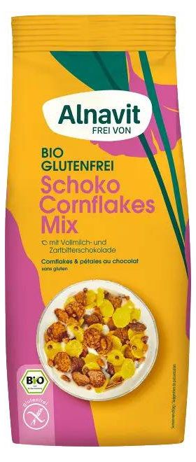 Fulgi de porumb cu ciocolata, fara gluten, eco-bio, 300g - Alnavit