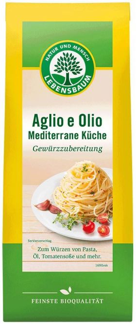 Amestec de condimente Aglio e Olio - Bucataria mediteraneana eco-bio, 40g LEBENSBAUM