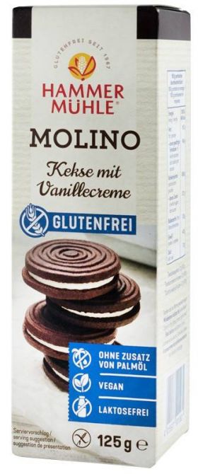 Biscuiti Molino cu crema de vanilie 125g - HAMMER MUHLE