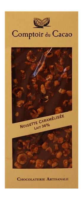 Ciocolata cu lapte si alune de padure caramelizate | Comptoir du Cacao
