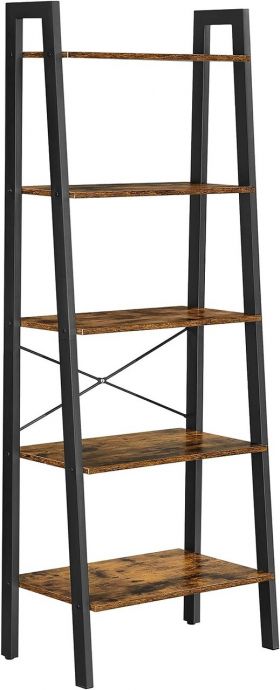 Biblioteca Alinru Ladder, Vasagle, 56 x 32 x 172, PAL/otel, maro rustic