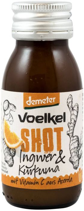 Bautura din ghimbir si curcuma cu vitamina C din acerola, eco-bio, 60ml - Voelkel