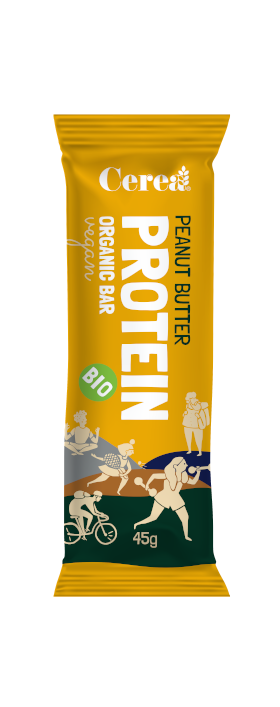 Baton, Protein cu unt de arahide, fara gluten, eco-bio, 45g - Cerea