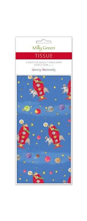 Hartie de impachetat Milly Green Space Rocket | Penny Kennedy