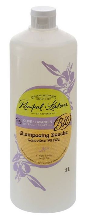 Gel de dus si sampon masline lavanda, eco-bio, 1L - Rampal Latour