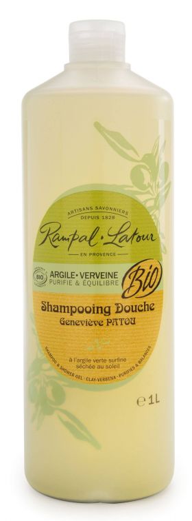 Gel de dus si sampon argils verbins, eco-bio, 1l - Rampal Latour