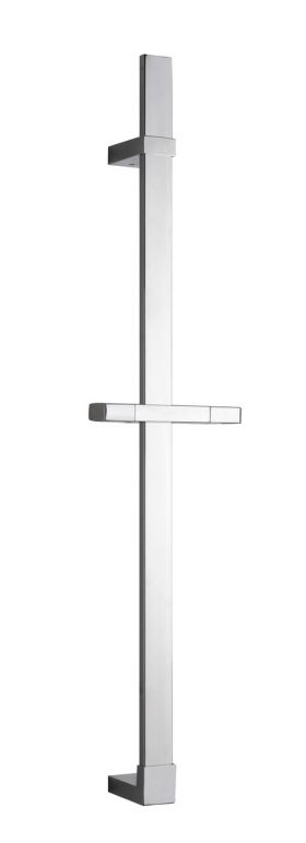 Bara cu suport pentru dus, Wenko, Design, 68 cm, inox, gri