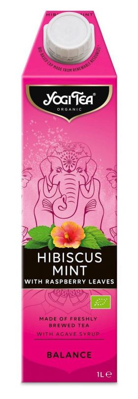 Preparat din ceai de hibiscus si menta cu frunze de zmeura, 1l - Yogi Tea