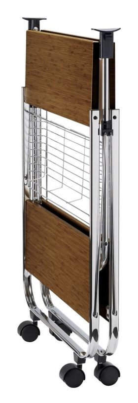 Carucior catering, Wenko, Dinett Walnut, pliabil, 68 x 70 x 40.6 cm, MDF/metal/polipropilena