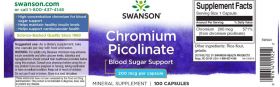 Chromium Picolinate (Crom Picolinat) 200 mcg, 100 capsule - Swanson