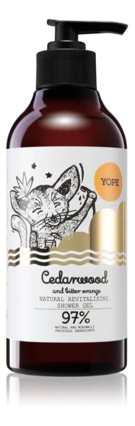 Gel de dus natural Cedarwood & Bitter Orange, 500ml, Yope