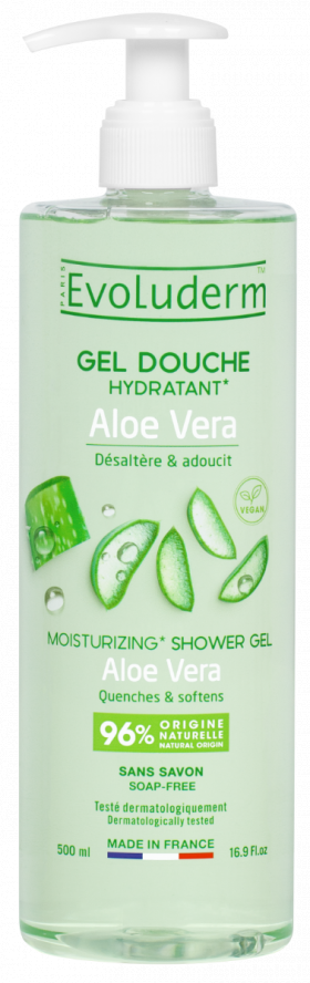 Gel de dus hidratant Aloe Vera, 500ml, Evoluderm